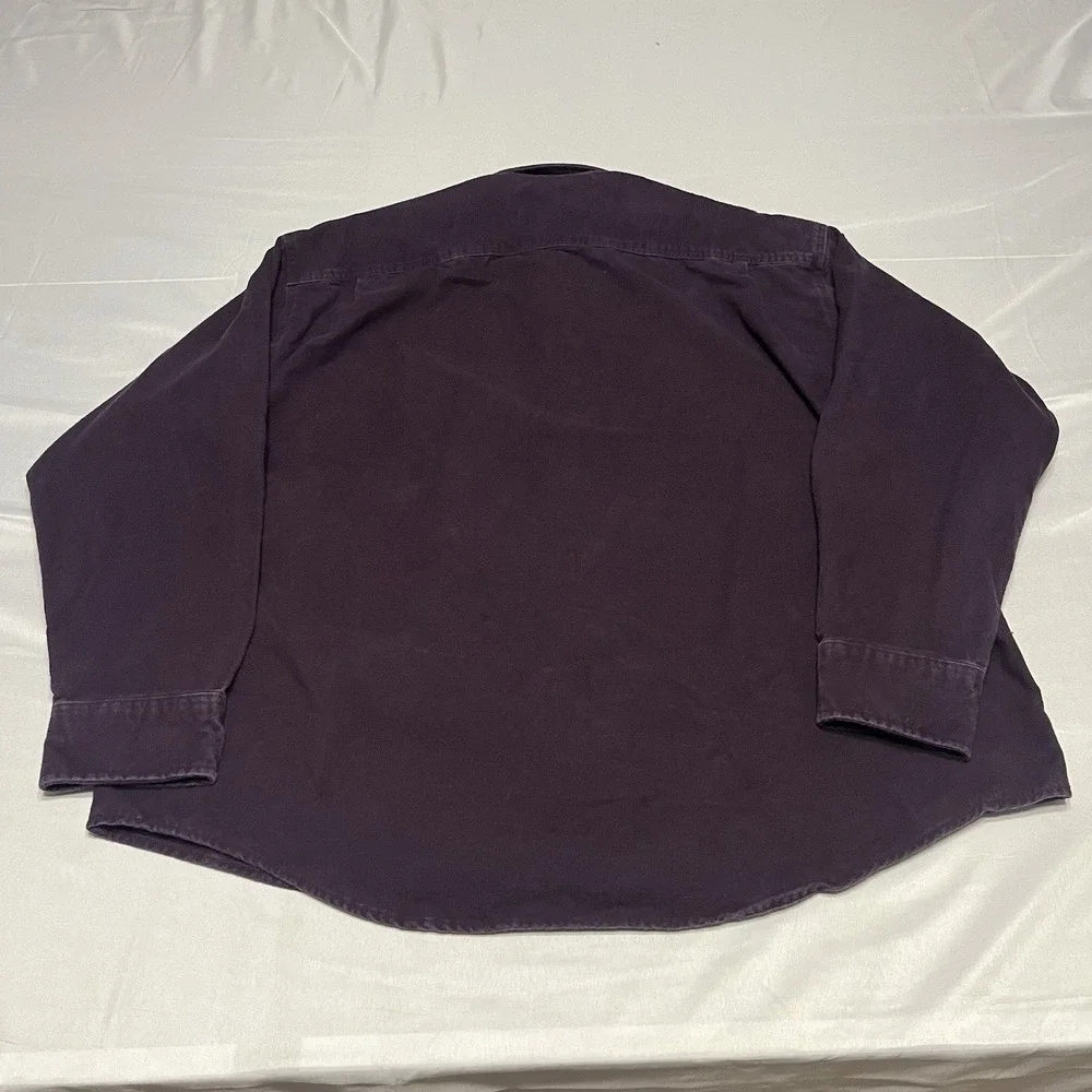 Vintage Cabela's Chamois Shirt Mens XL Eggplant Long Sleeve Heavy Cotton Cottage